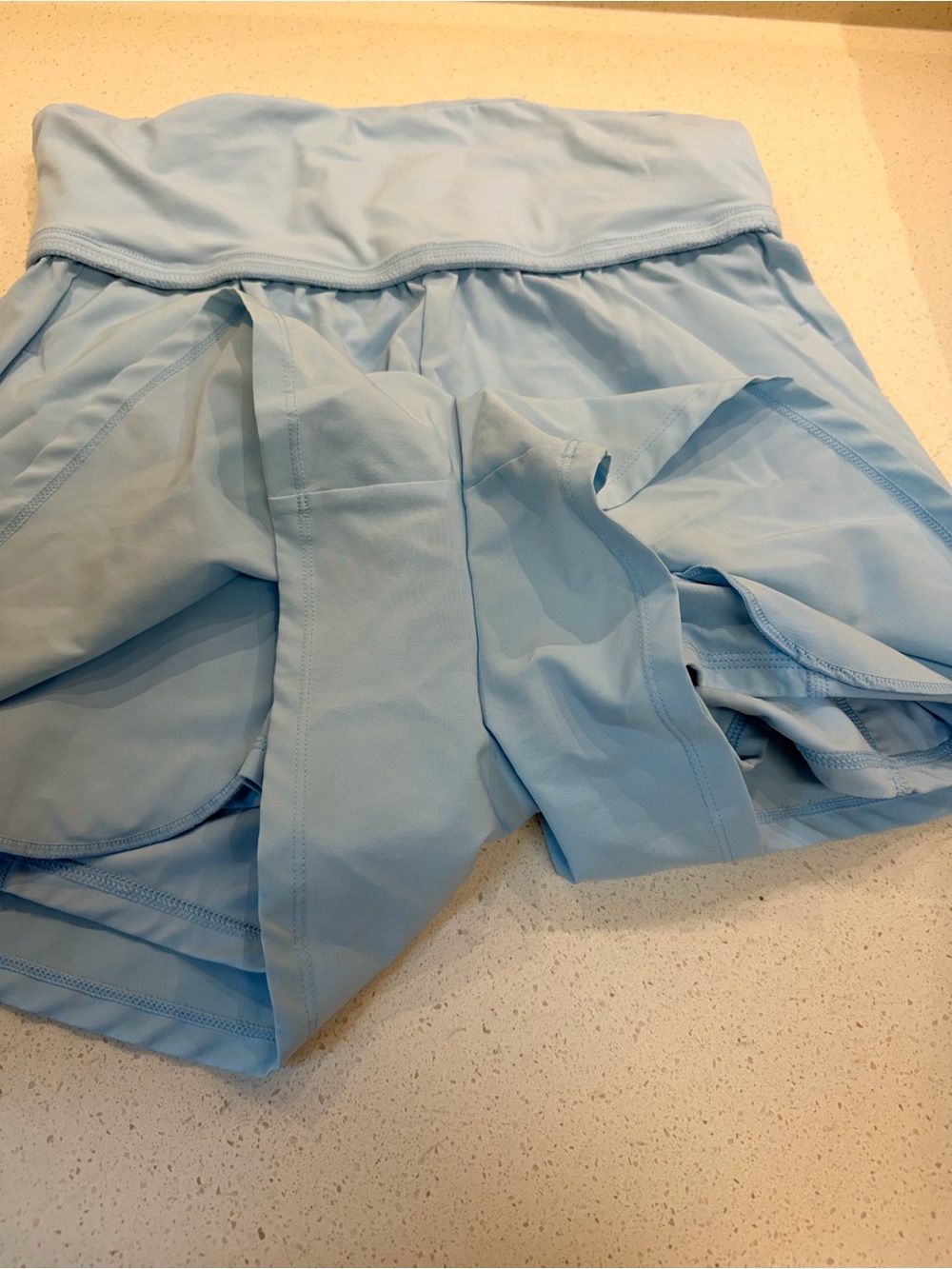 JoyLab Light Blue Fold-Over Waist Athletic Shorts - Picture 6 of 8